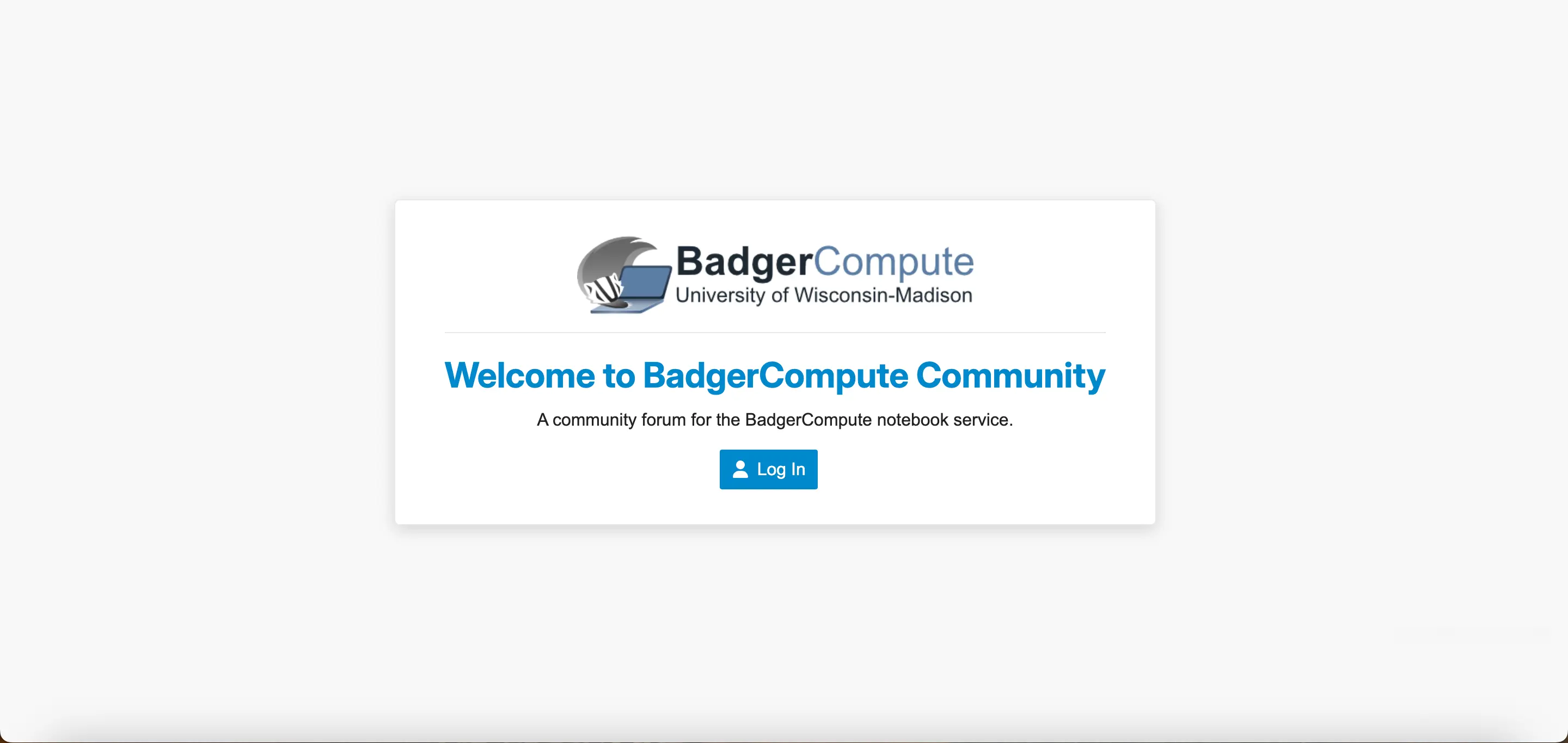 Homepage of BadgerCompute Community site